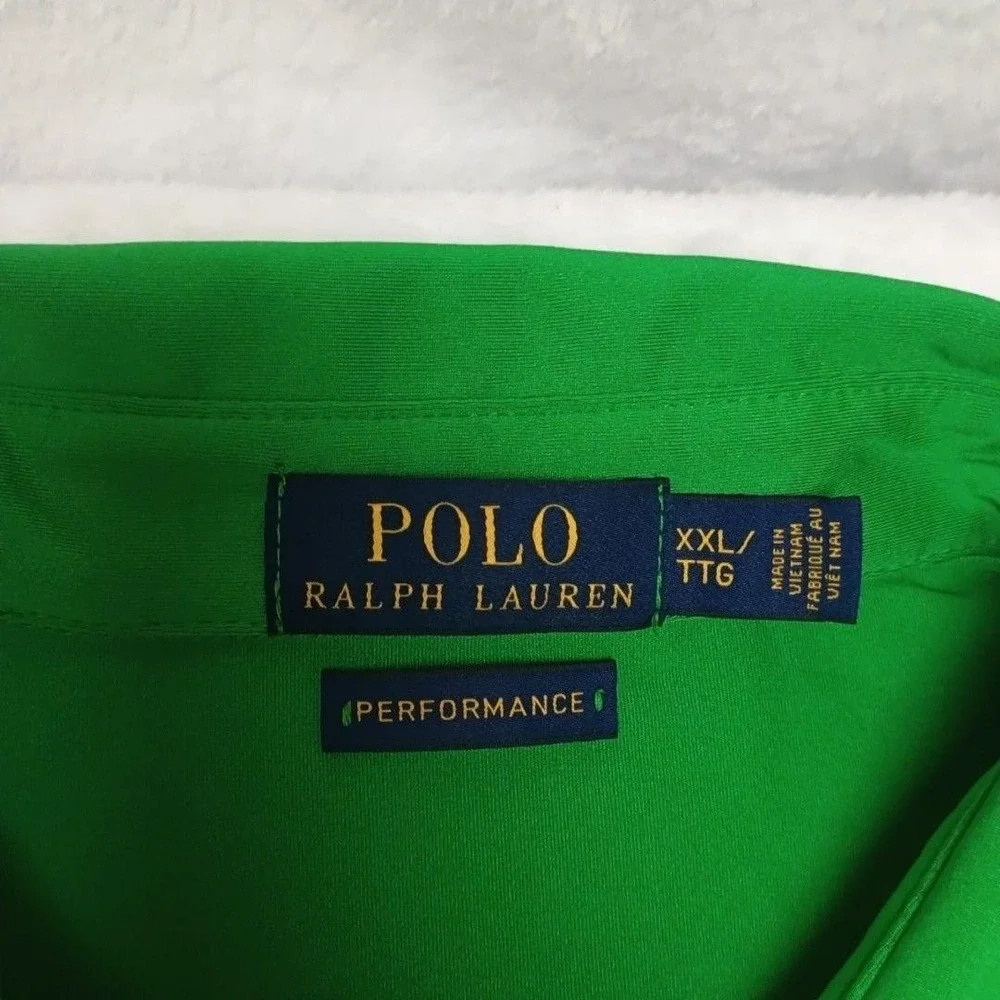 Polo Ralph Lauren Polo Shirt Mens 2XL Green Golf Performance Tennis Work School